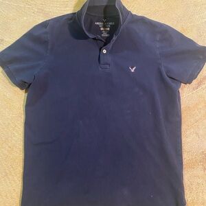American Eagle Outfitters Men's Dark Blue Polo